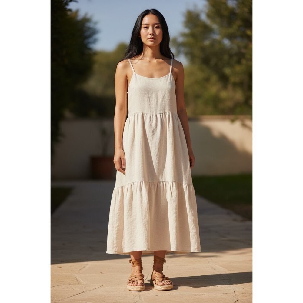 Madewell The Sabina Flatform Sandals in beige leather, women’s size 6.5